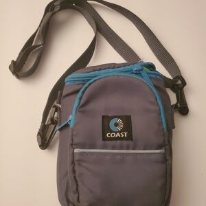 Vintage Retro 1990s Coast Camera Bag w Shoulder Strap Gray and Teal